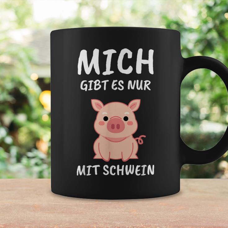 Lustiges Schweinchen Sprüche Tassen Mich Gibt Es Nur Mit Schwein – Schwarz Geschenkideen