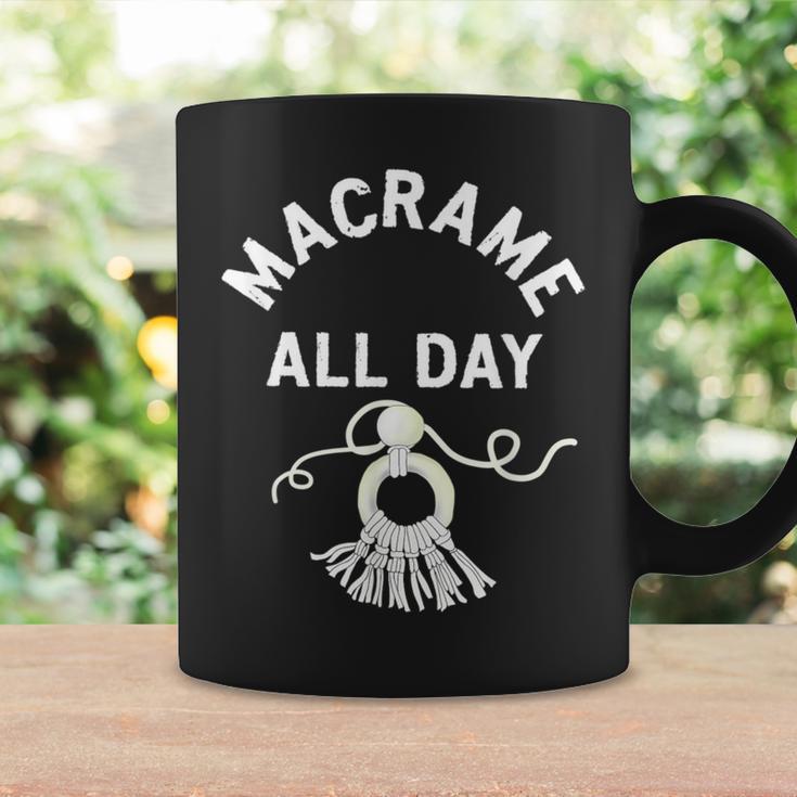 Macrame All Day Craft Boho Lover Rope Tassels Cord Coffee Mug Gifts ideas