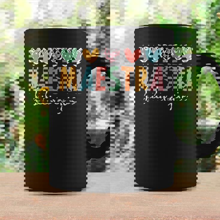 Maestra Bilingue Hearts Maestra De Español Spanish Teacher Coffee Mug Gifts ideas