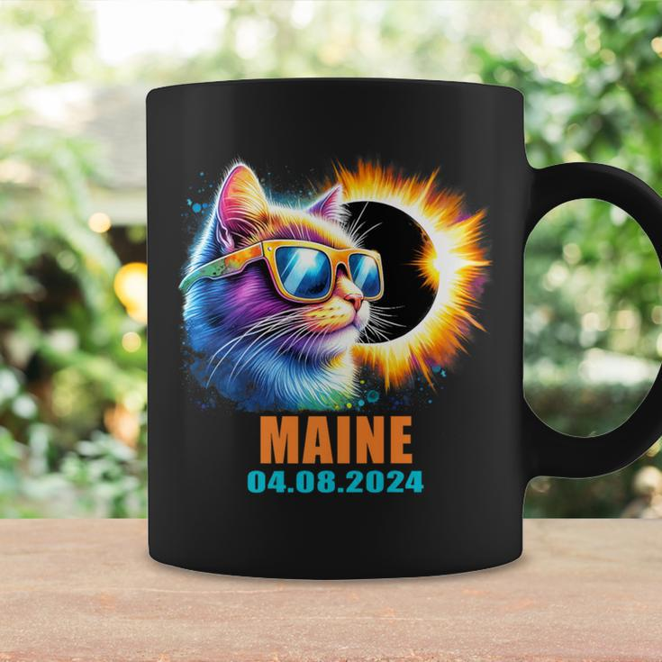 Maine Total Solar Eclipse 2024 Cat Solar Eclipse Glasses Coffee Mug Gifts ideas