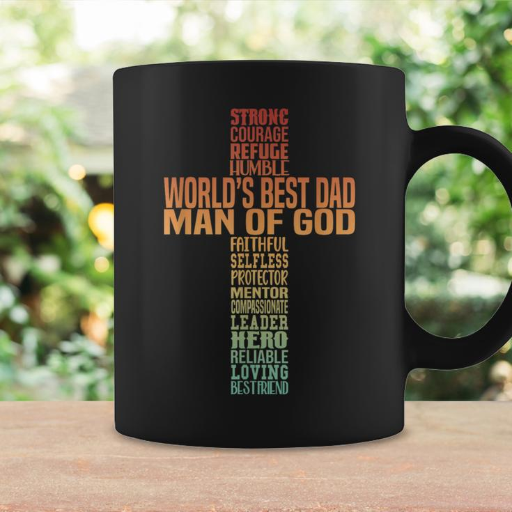 Man Of God Christian Cross Fathers Day Jesus Dad Bible Verse Coffee Mug Gifts ideas