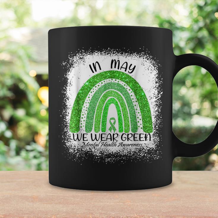 In May We Wear Green Mental Health Awareness Month Rainbow Coffee Mug Gifts ideas
