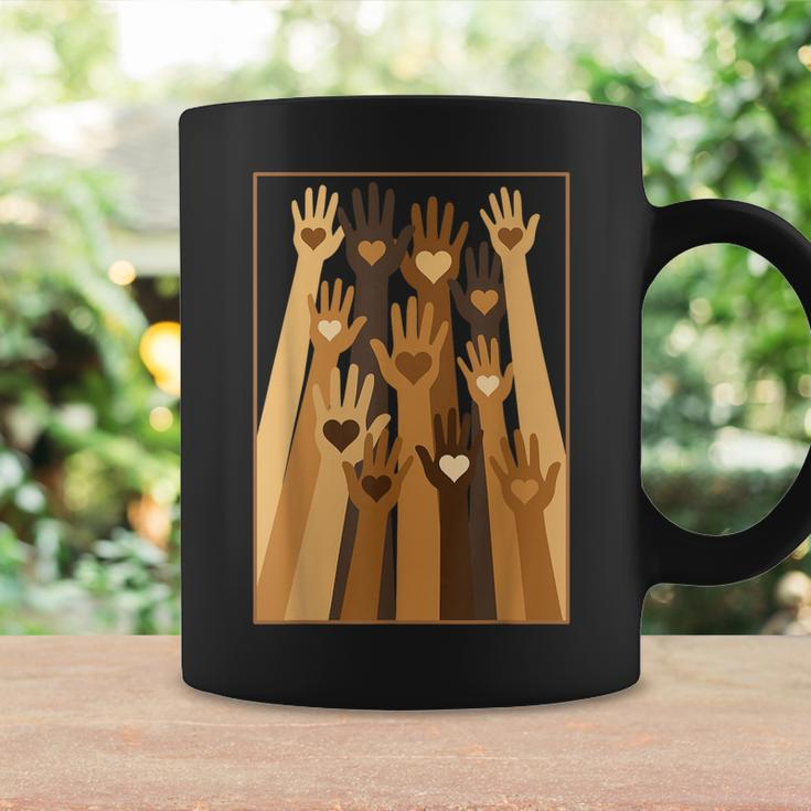 Melanin Hand Hearts Black History Month Blm African American Coffee Mug Gifts ideas