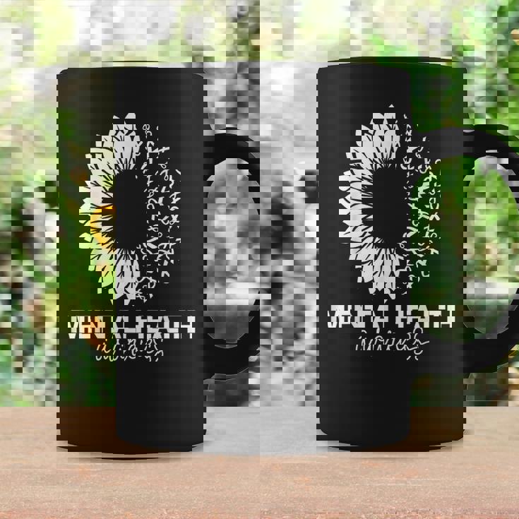 Mental Health Awareness Green Sunflower Mental Health Coffee Mug Gifts ideas