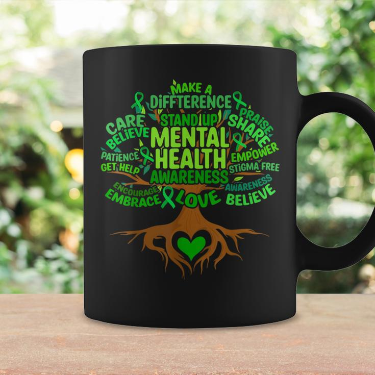 Mental Health Awareness Tree Grreen Ribbon Coffee Mug Gifts ideas