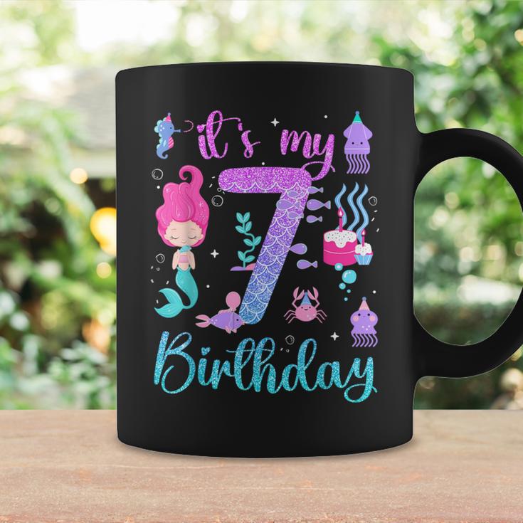 Mermaid Birthday Girls 7 Years Old Its My 7Th Bday Mermaid Coffee Mug Gifts ideas