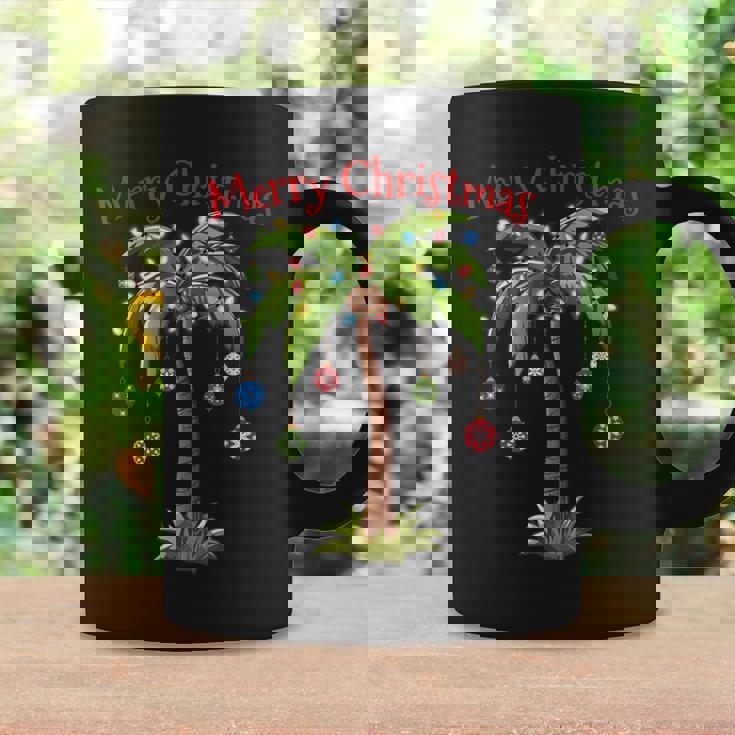 Merry Christmas Palm Tree Light Hawaiian Tropical Christmas Coffee Mug Gifts ideas