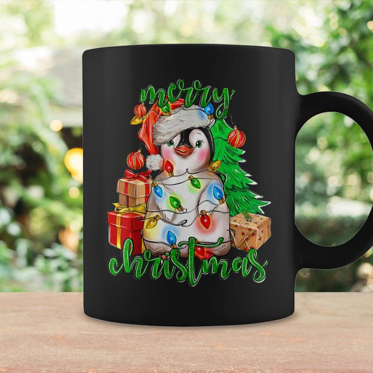 Merry Christmas Penguin Xmas Tree Lights Xmas Holiday Pajama Coffee Mug Gifts ideas
