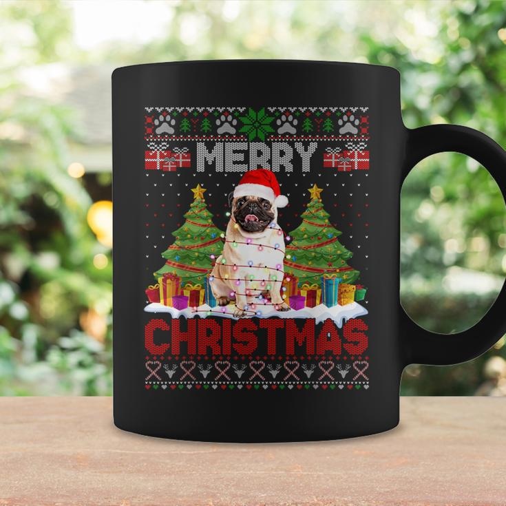 Merry Christmas Santa Light Pug Dog Family Ugly Sweater Coffee Mug Gifts ideas