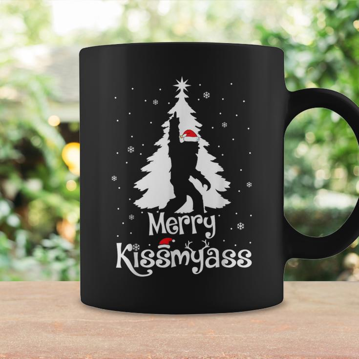 Merry Kissmyass Bigfoot Yeti Sasquatch Christmas Tree Coffee Mug Gifts ideas