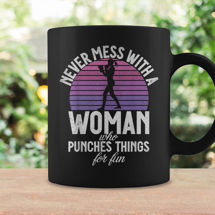 Never Mess With A Woman Who Punches Things For Fun Boxing Coffee Mug Gifts ideas