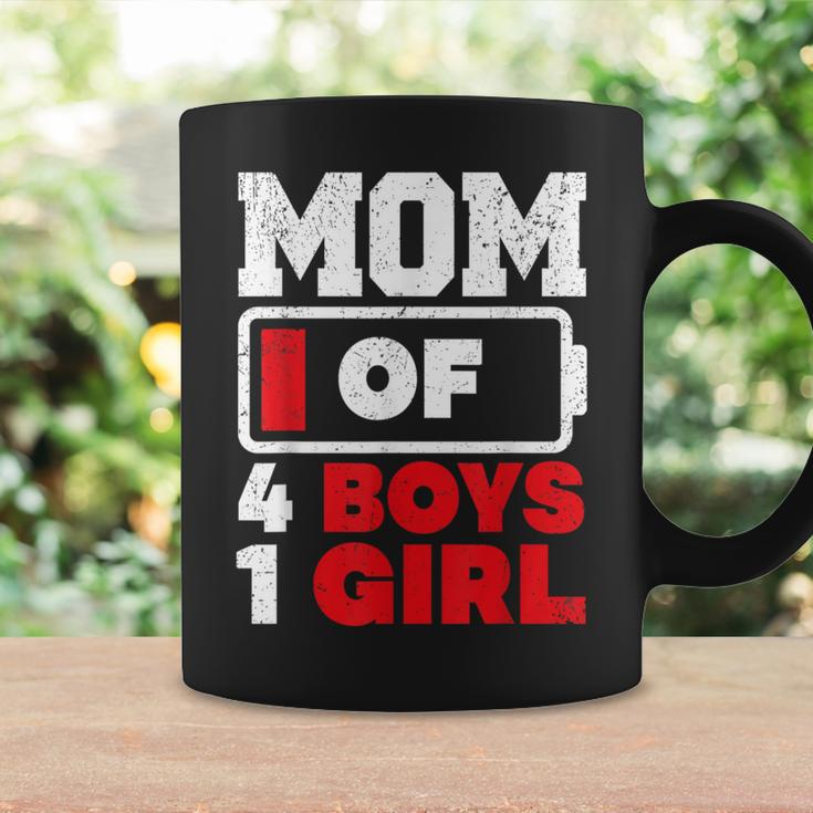 Mom Of 4 Boys And 1 Girl Battery Low Mother's Day Coffee Mug Gifts ideas