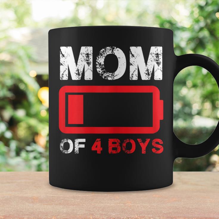 Mom Of 4 Boys Low Battery Mother's Day Coffee Mug Gifts ideas