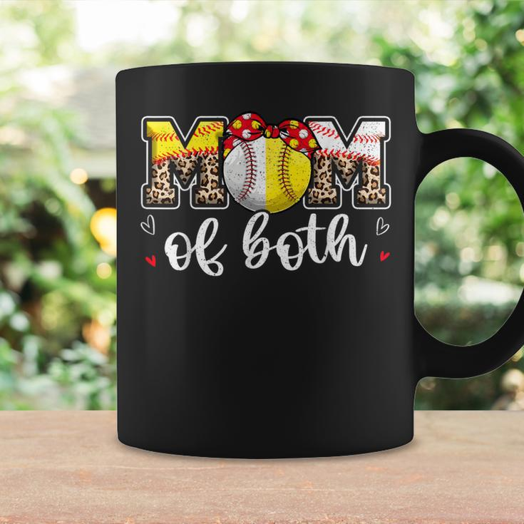 Mom Of Both Leopard Game Day Baseball Softball Mother's Day Coffee Mug Gifts ideas