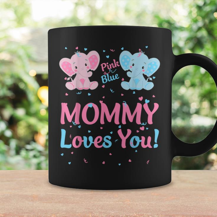 Mommy Gender Reveal Elephant Pink Blue Matching Family Mom Coffee Mug Gifts ideas