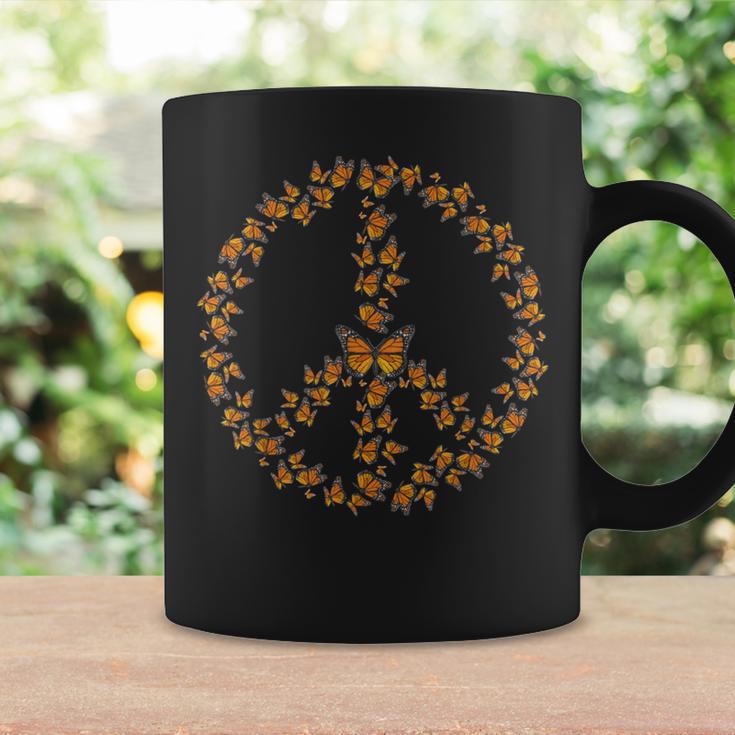 Monarch Butterfly Peace Sign 60S And 70S Hippie Butterflies Coffee Mug Gifts ideas