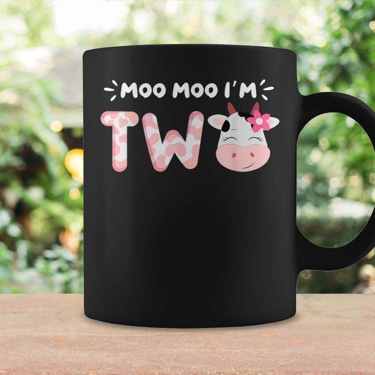 Moo Moo I'm Two 2Nd Birthday Outfit Cow Farm Animals Lover Coffee Mug Gifts ideas