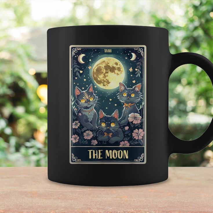 The Moon Tarot Card Three Cats Moon Flower Cute Cat Moon Coffee Mug Gifts ideas