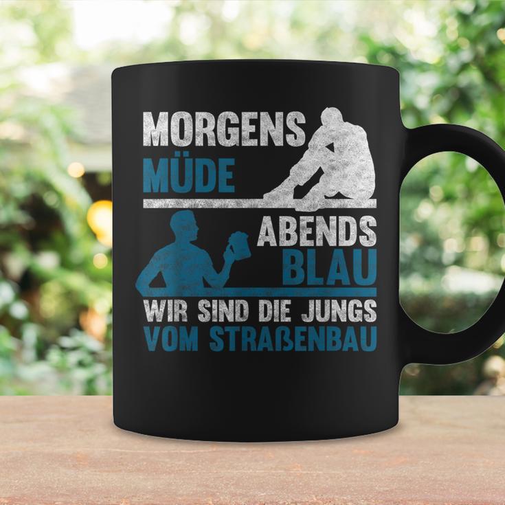 Morgen Müde Abends Blau - Jungen vom Straßenbau Tassen, Deutsch Geschenkideen