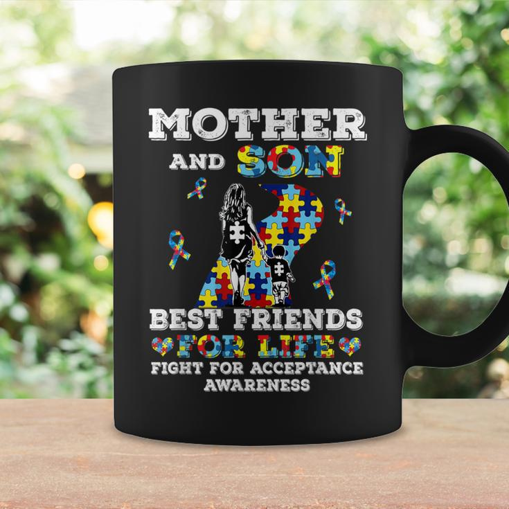 Mother And Son Best Friends For Life Autism Mom Mother Coffee Mug Gifts ideas