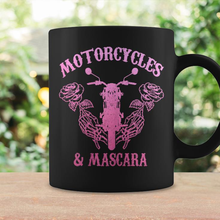 Motorcycles & Mascara Biker Girl Pink Vintage Coffee Mug Gifts ideas