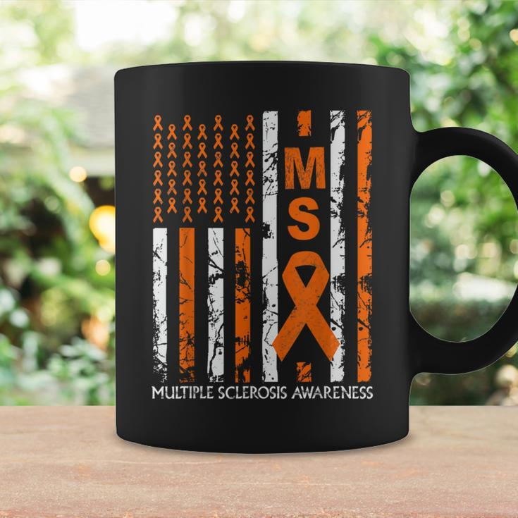 Ms Multiple Sclerosis Awareness Red Flag Go Orange Vintage Coffee Mug Gifts ideas