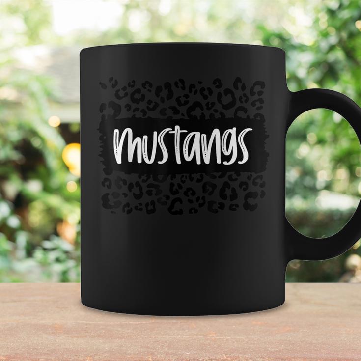 Mustangs Team Mascot School Spirit Game Night Leopard Print Coffee Mug Gifts ideas