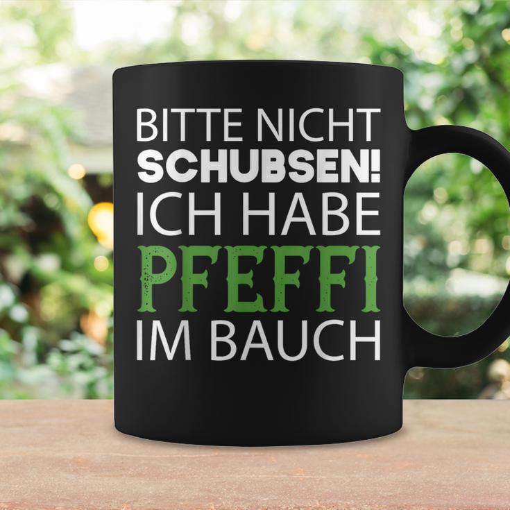 Nicht Schubsen Pfeffi Bauch Tassen - Schwarz, Spaßiges Tee Geschenkideen