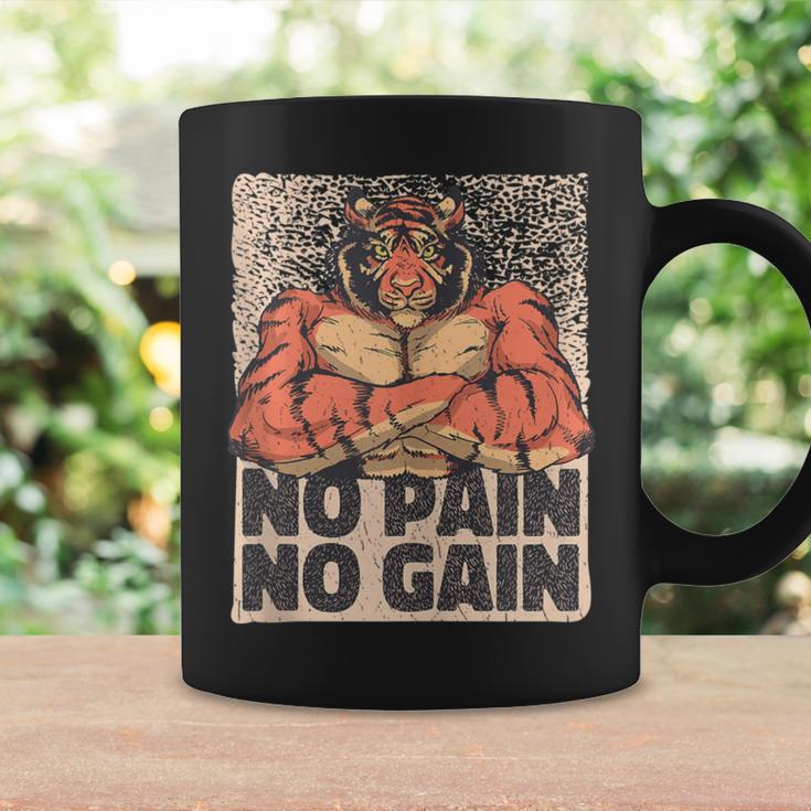 No Pain No Gain Tiger Gym Muscles Bodybuilding Coffee Mug Gifts ideas