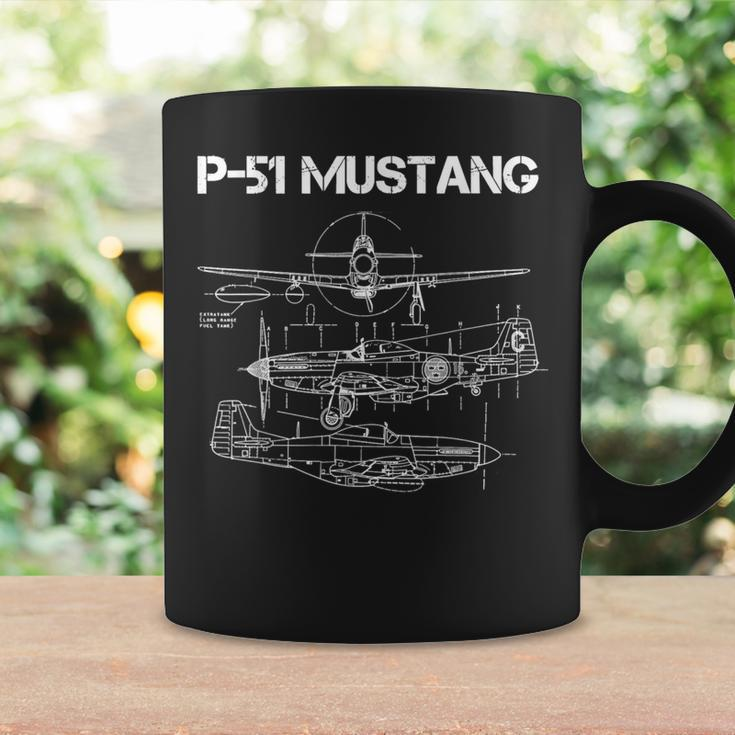 North American P-51 Mustang Ww2 Fighter Blueprint Coffee Mug Gifts ideas