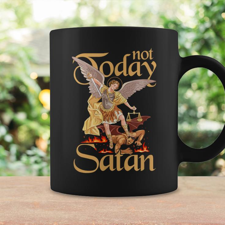 Not Today Satan St Michael Defeating Evil Coffee Mug Gifts ideas