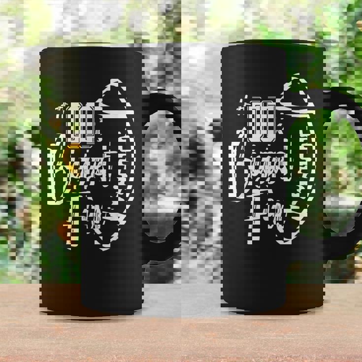 Number 00 Biggest Fan Football Mom Dad Sister Brother Coffee Mug Gifts ideas