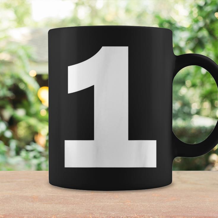Number 1 Big Bold White Numeral Group Coffee Mug Gifts ideas
