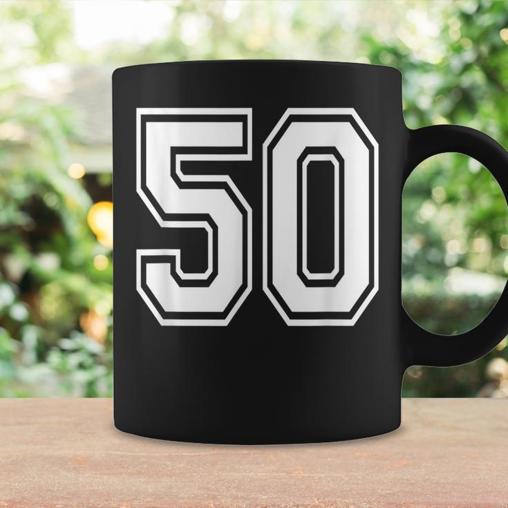 Number 50 Birthday Varsity Sports Team Jersey Coffee Mug Gifts ideas
