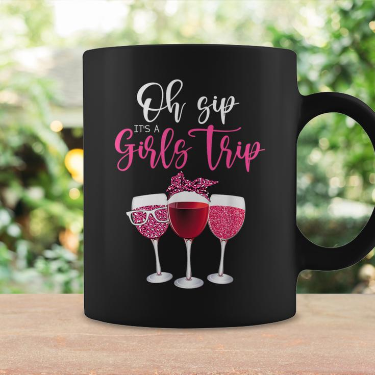Oh Sip It's A Girls Trip Leopard Print Wine Glasses Coffee Mug Gifts ideas
