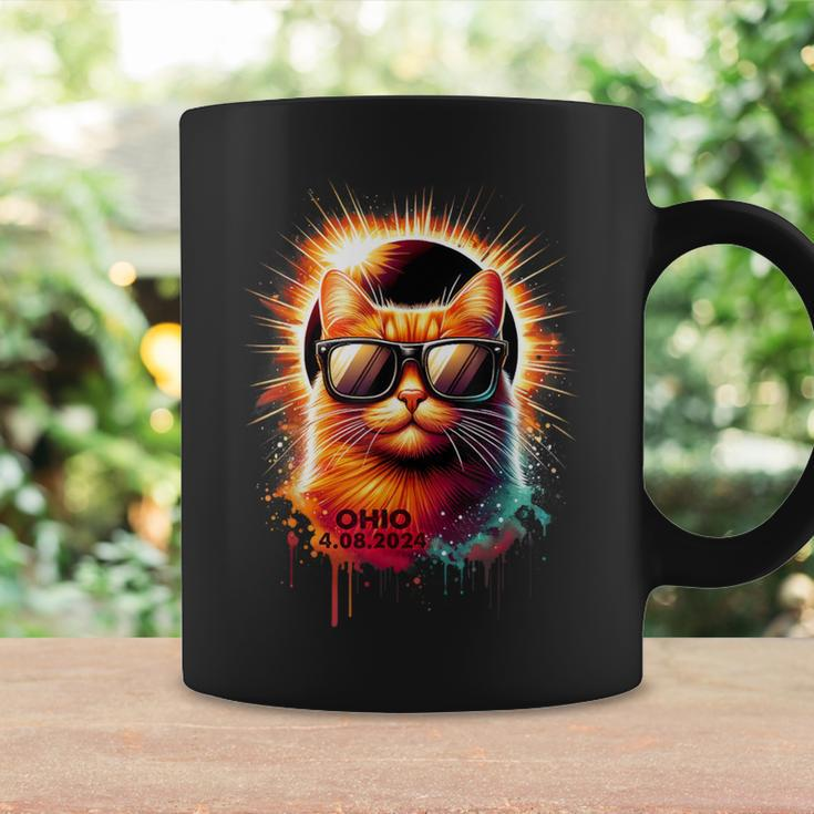 Ohio 2024 Total Solar Eclipse Cat Wearing Glasses Totality Coffee Mug Gifts ideas