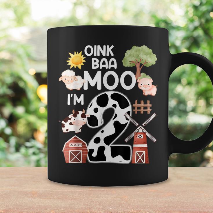 Oink Baa Moo I'm 2 Farm Theme Birthday 2 Year Old Party Coffee Mug Gifts ideas