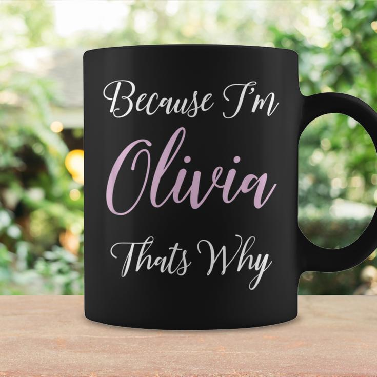 Olivia Name Personalized Girl Cute Pink Black Coffee Mug Gifts ideas