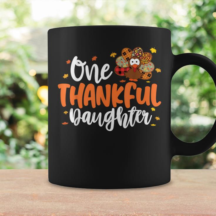 One Thankful Daughter Turkey Leopard Thanksgiving Family Coffee Mug Gifts ideas
