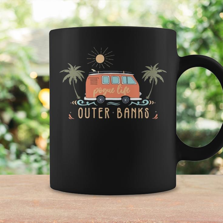 Outer Banks Dreaming Surfer Van Pogue Life Beach Palm Trees Coffee Mug Gifts ideas
