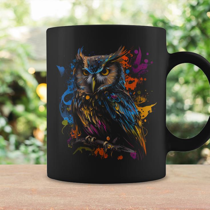 Owl Bird Colourful Colour Bird Favourite Bird Owl Fan Tassen Geschenkideen
