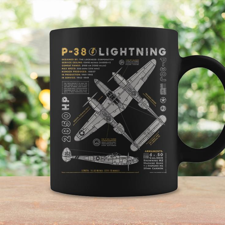 P-38 Lightning Vintage P38 Fighter Aircraft Ww2 Aviation Coffee Mug Gifts ideas