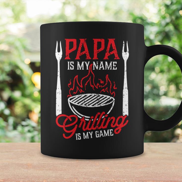 Papa Is My Name Grillen Is My Game Zitatatertag Bbq Tassen Geschenkideen