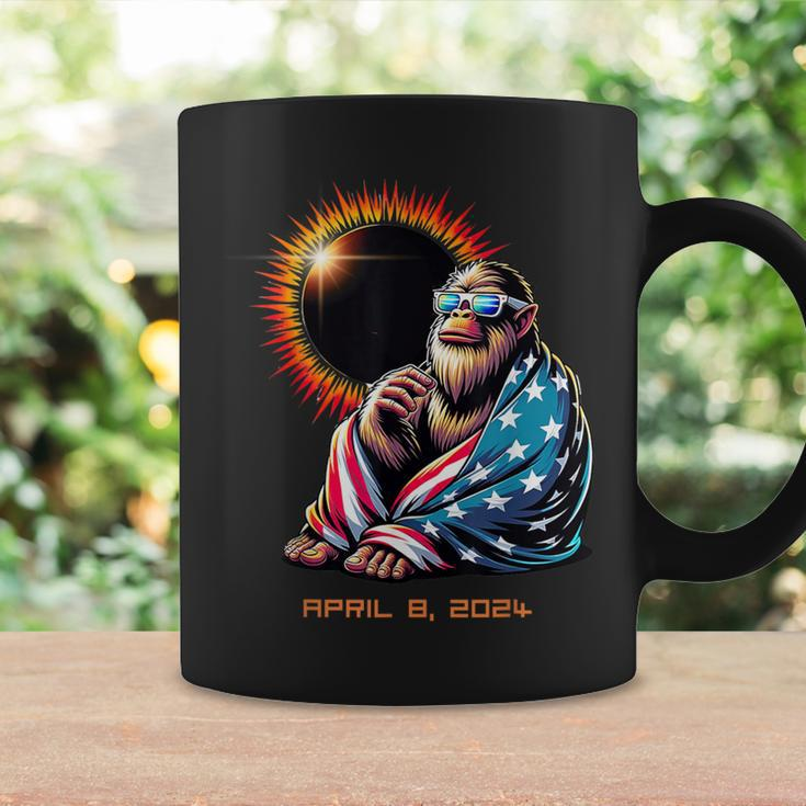 Patriotic Bigfoot Sasquatch Lovers Total Solar Eclipse 2024 Coffee Mug Gifts ideas