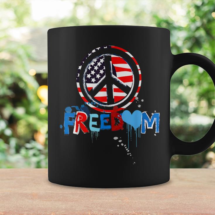 Patriotic Peace Sign Usa Flag Freedom Vote Coffee Mug Gifts ideas