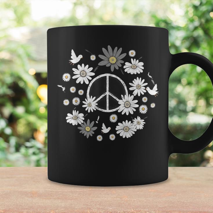 Peace Sign Love 60S 70S Daisy Flower Hippie Costume Coffee Mug Gifts ideas