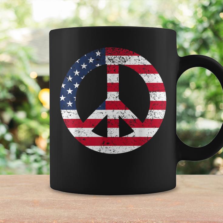 Peace Sign Patriotic Usa Flag Peace & Love Coffee Mug Gifts ideas