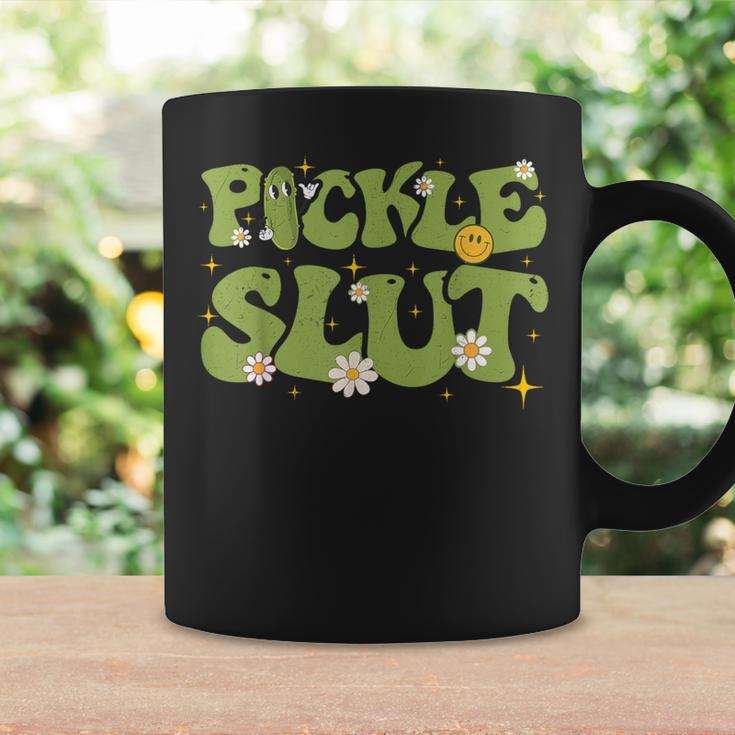 Pickle Slut Groovy Sarcastic Saying Girl Loves Pickles Coffee Mug Gifts ideas