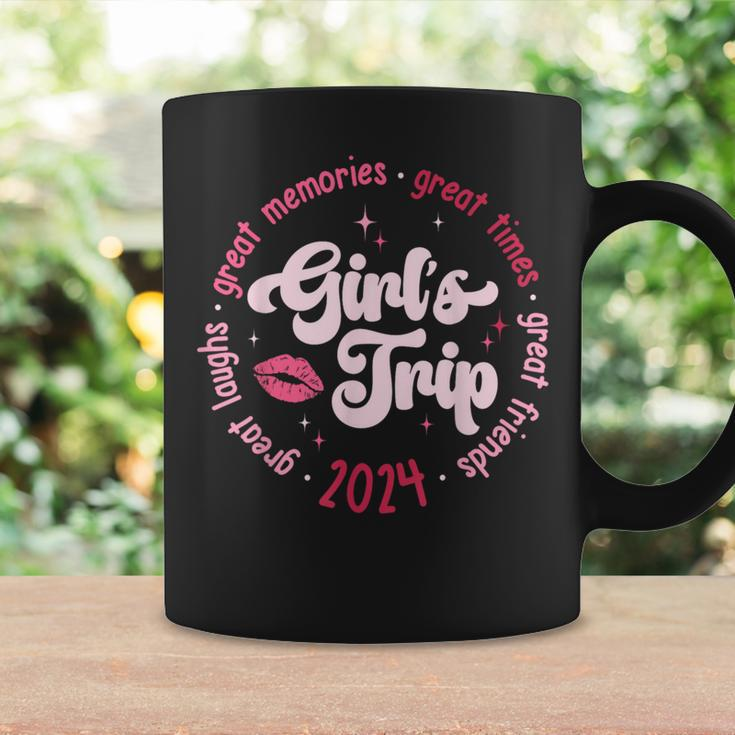Pink Retro Girl's Trip Memories 2024 Besties Travel Together Coffee Mug Gifts ideas