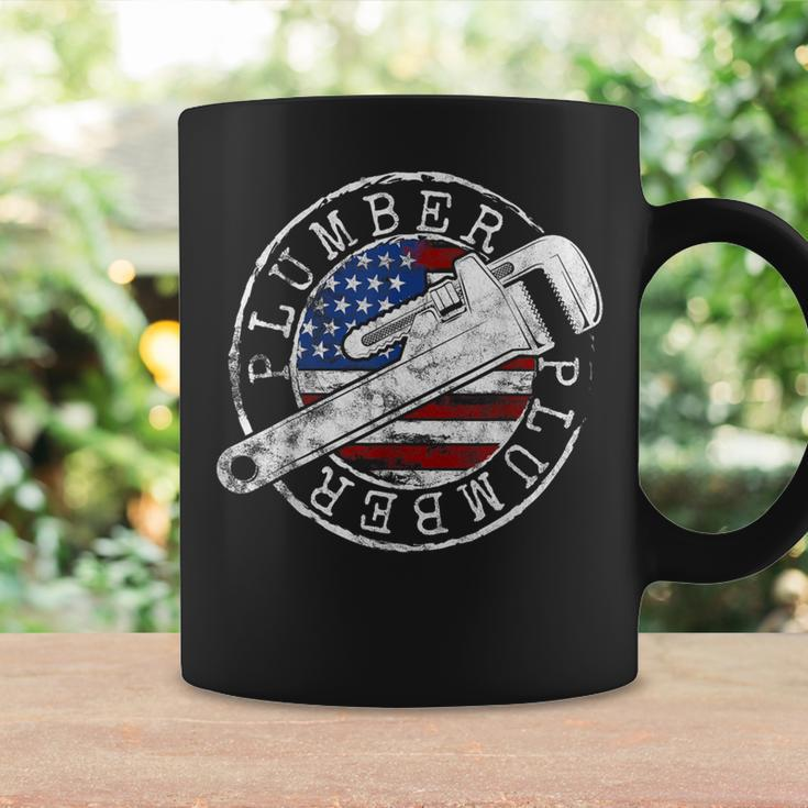 Plumber American Flag Plumbing Usa Patriot Stamp Style Coffee Mug Gifts ideas